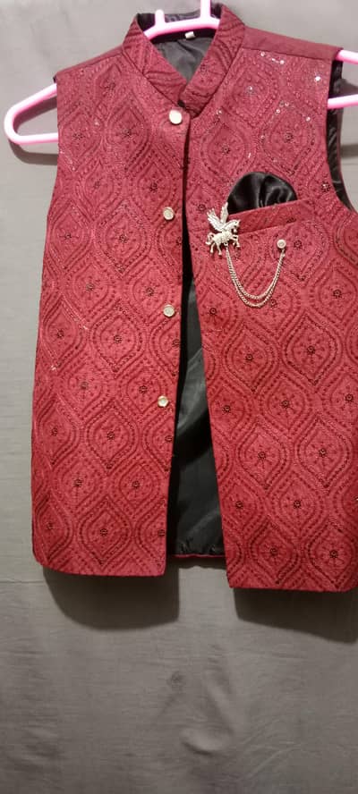 Maroon stylish waistcoat