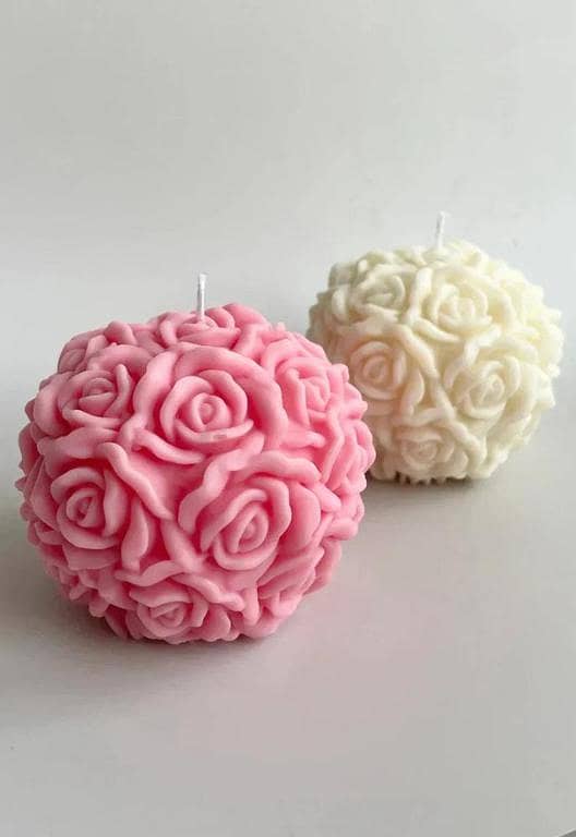 Big Rose Flower Candles Scented Colourful Round Shape Imported Fancy Large Candle | Witty Stone