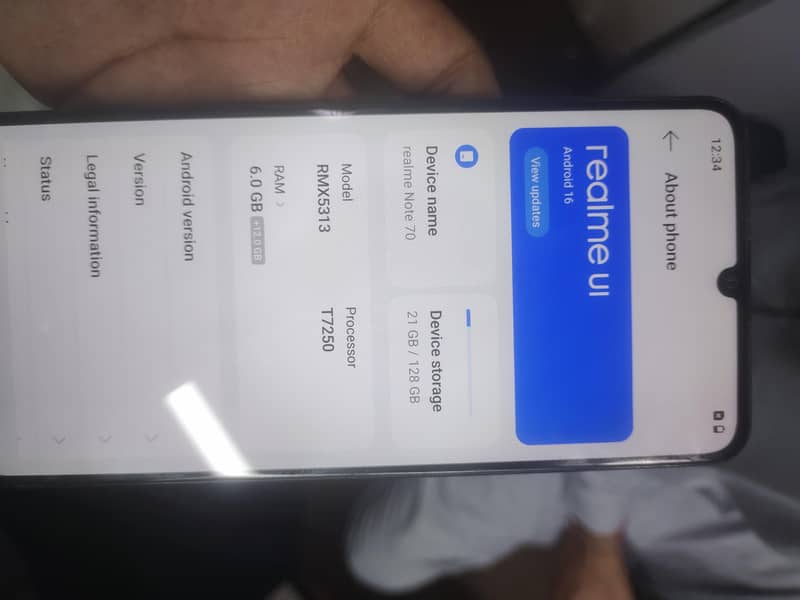Realme note 70 0