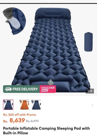 Imported Portable Camping Air Sleeping Pad. PKR 4,000 Only
