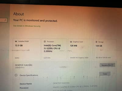 Intel i5.5gen . with 12gb ram.