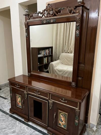 solid sheesham hand curved bed wood. dressing table antique style