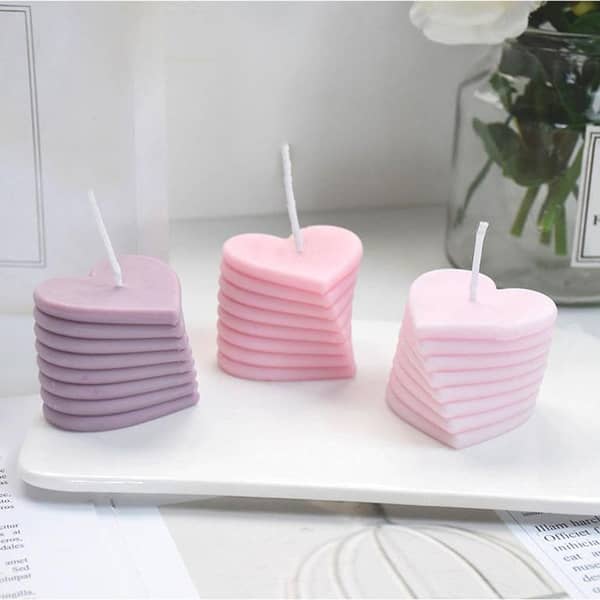 Rotating Layers Heart Candles Scented Homemade home Decoration Fragrances Valentine's day Gifts | Witty Stone