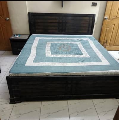 Bed With Mattress & 1 Side table