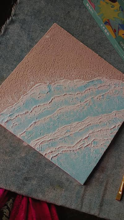 sea beach handmade textured painting made with love for you home decor