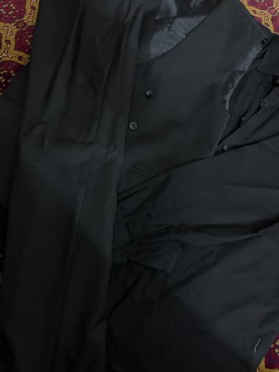 3 piece suit in pure black