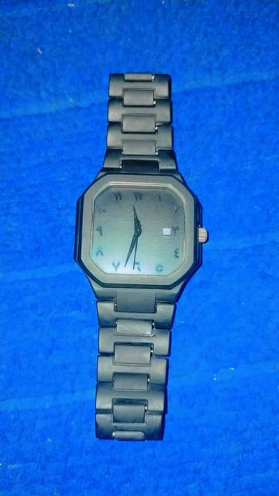 Black Urdu Dial Trendy Watch For Men - Brand New