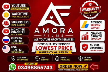 YouTube Watch Time, Subscribers & Monetization Services