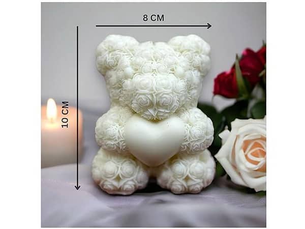 Rose Bear Candle/ Scented Candles/ Teddy Bear/ Valentine's Day Candles/ Gift/ Hand Poured/ Home Decor/ Birthday Gift | Witty Stone
