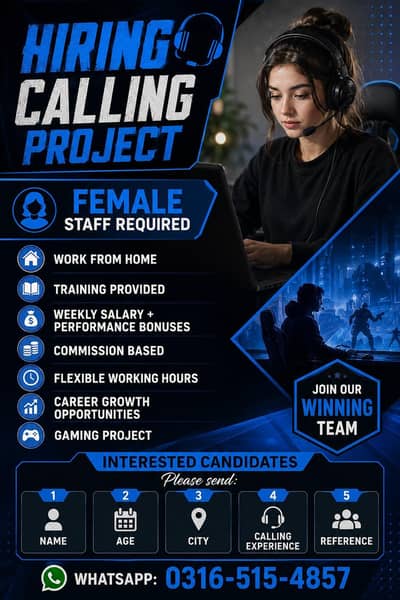 Urgent Female Staff Required Work From Home 03165154857