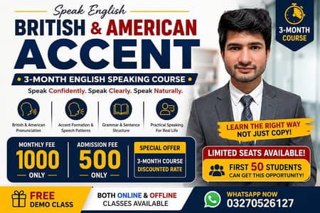 BRITISH & AMERICAN ACCENT - 3-MONTH ENGLISH SPEAKING COURSE