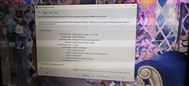 Toshiba Dynabook core i3 6th Generation
