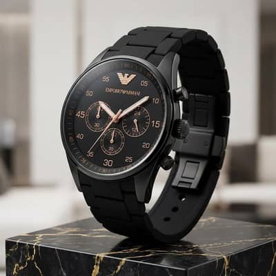 Emporio Armani Chronograph Watch Stainless Steel Black