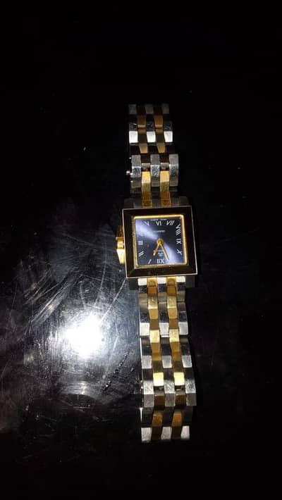 GRAN JOY SWISS QUARTZ -23K GOLD PLATED ,SAPPHIRE GLASS