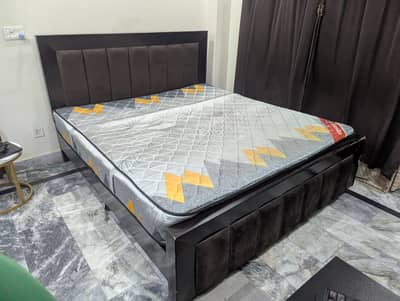 Hardly used bed with side tables  in amazing condition