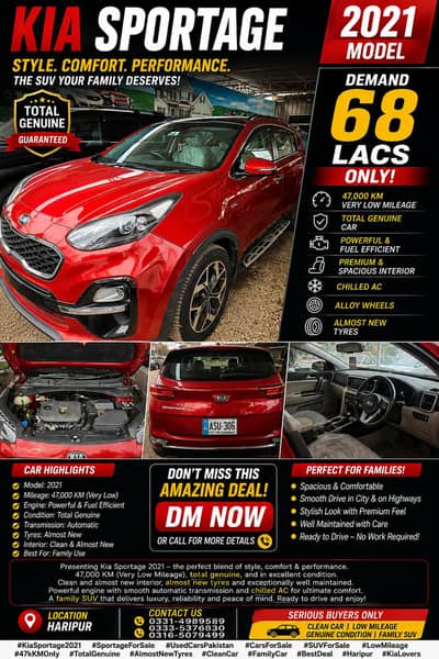  KIA SPORTAGE 2021 — TOTAL GENUINE | LOW MILEAGE 