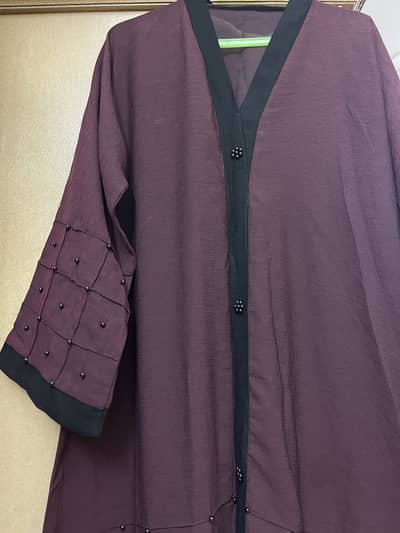 Beautiful Plum & Black Maxi / Abaya – Elegant & Stylish 