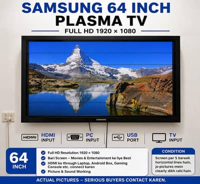 Samsung 64 Inch Plasma TV Full HD 1920×1080