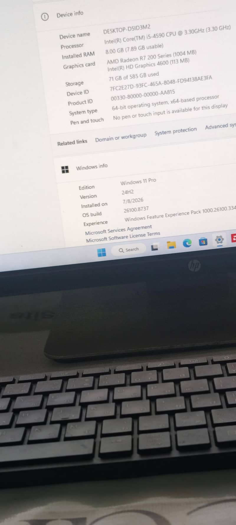 Hp Core i5 4th generation 7