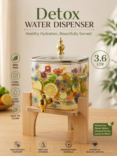 Detox water dispenser golden Black color For sale