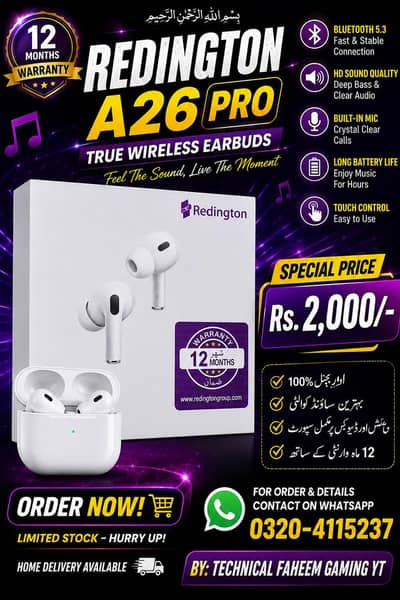 Redington A26 Pro True Wireless Earbuds