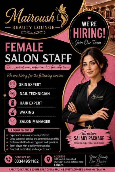 receptionist required