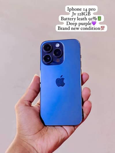 Apple iPhone 14 Pro jv 128 gb 91% Bh 10/10 condition