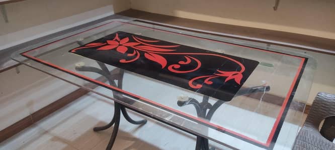 Dinning table, 5 seater sofa, Aluminium window