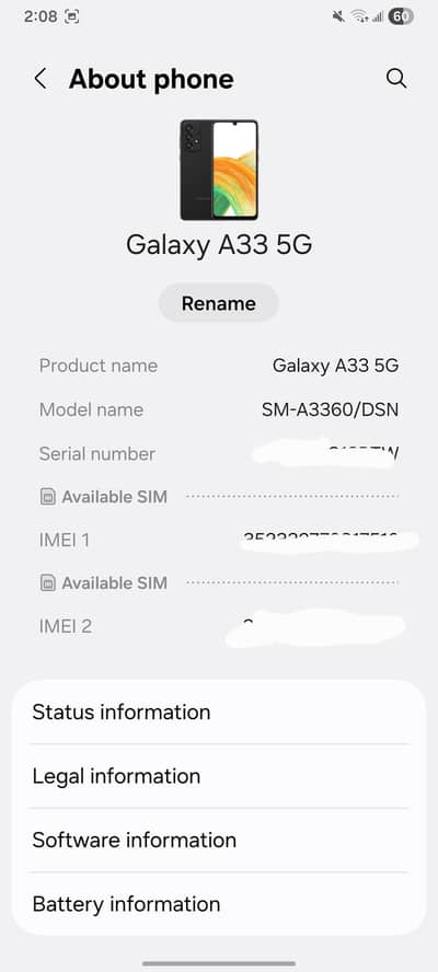 Samsung Mobile A33 5G non pta