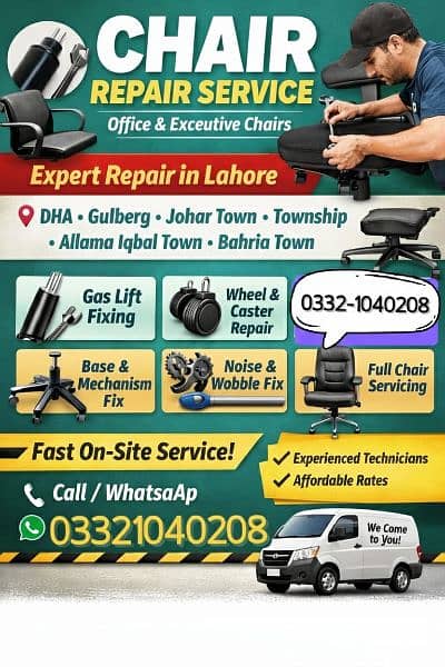 Office Chair Repair & Spare Parts Services in Lahore
