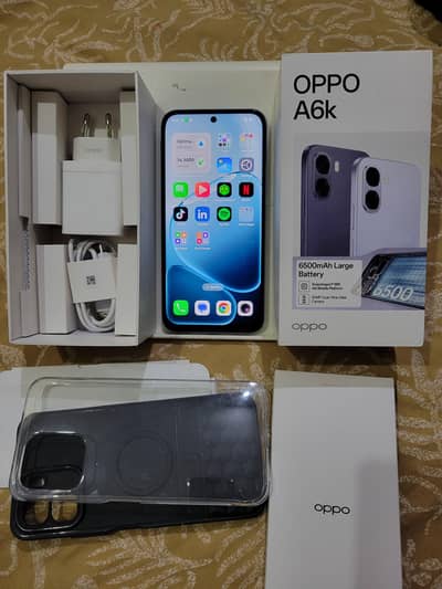 New Oppo A6K 6+6 128 6500mah battery 7 Months Warranty Complete box