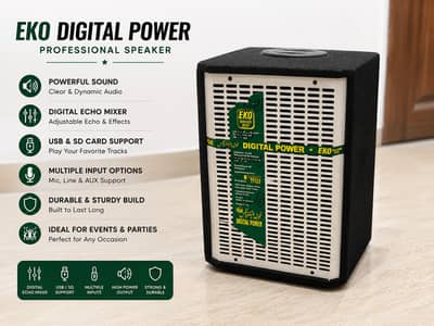1.5 Feet EKO PA Speaker | Bluetooth + USB + Mic | Digital Mixer
