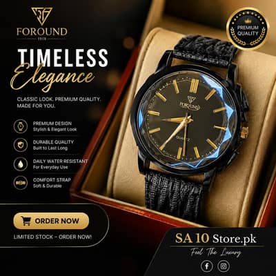 new luxury black strap watch