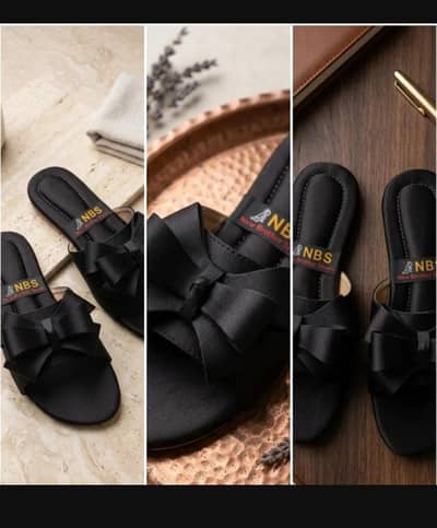 Black bow sandles for Women's