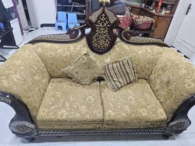 Premium Royal Carved 6-Seater Wooden Sofa Set (3+2+1)