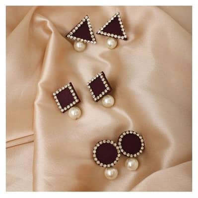 pearl fabric kundan Earrings