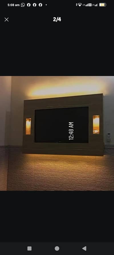 wooden led frame with fence design peor wood