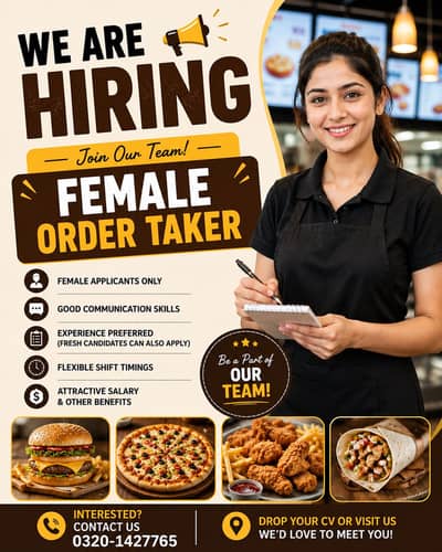 Female Order Taker Required