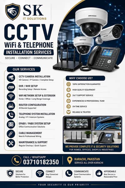 CCTV, WiFi, Networking, Installation