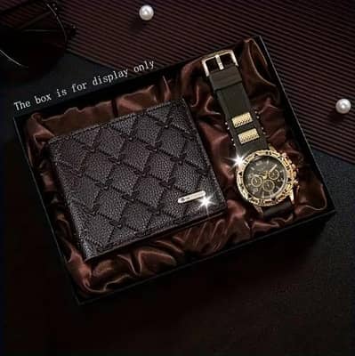 Luxury Vintage Quartz Watch & Wallet Gift Set for Men – 2-Piece Set