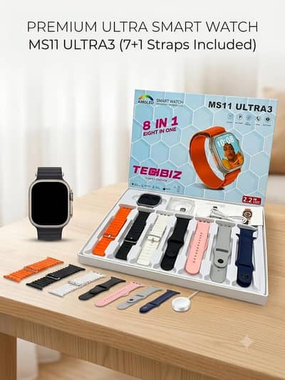 Premium Quality Ultra 3 Smart Watch 8-in-1 Combo imported from