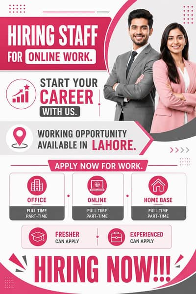 we are hiring male and female for office work.