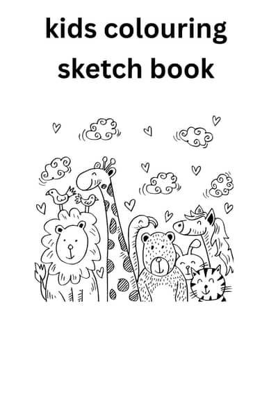 kids colouring sketch book pg 50'. . for 3to 7year children
