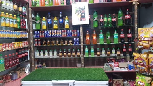 Glass shelves and wooden racks
