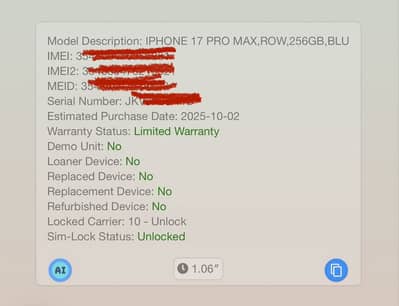 Apple iPhone 17 Pro Max iCloud locked