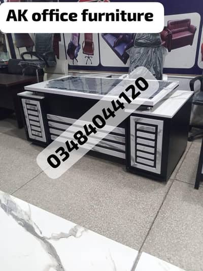 Office CEO table, L shape desk, study computer table, office chair