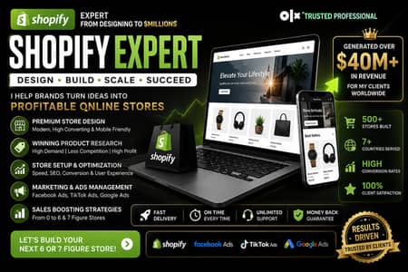 Shopify Expert | Store Design to $40M+ in Generated Revenue see images