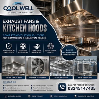 Industrial Ventilation System , Exhaust Fan ,  Commercial Kitchen Hood