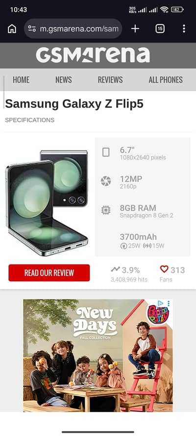 Samsung Mobile Z Flip 4 / 256