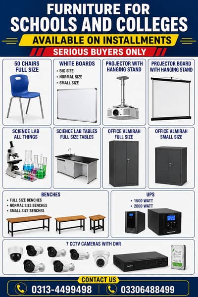 school and colleges furniture for installments good price